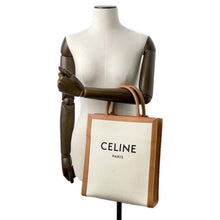 将图像加载到图库查看器中，CELINE Vertical Cover 2WAY Shoulder Natural/Tan192082BNZ.02NT Canvas Leather Size Small
