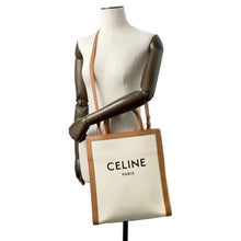 将图像加载到图库查看器中，CELINE Vertical Cover 2WAY Shoulder Natural/Tan192082BNZ.02NT Canvas Leather Size Small
