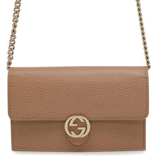 Load image into Gallery viewer, GUCCI Interlocking G Chain Wallet Beige615523 Leather
