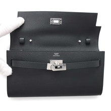 将图像加载到图库查看器中，HERMES Kelly wallet long to go Black Epsom
