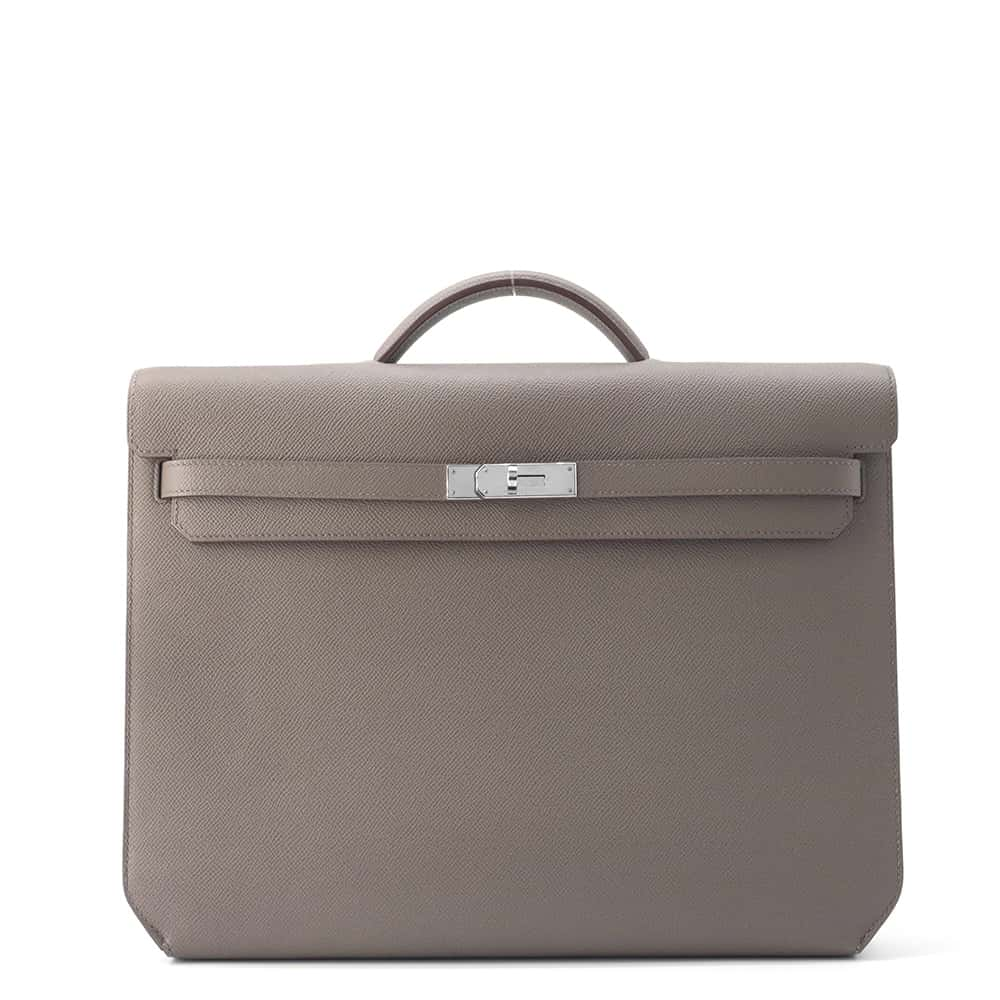 HERMES Kelly Depeche Verso Etain/Gris Asphalt Epsom Size 36