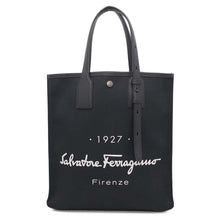 将图像加载到图库查看器中，Ferragamo Tote Bag Black240797 Canvas Leather
