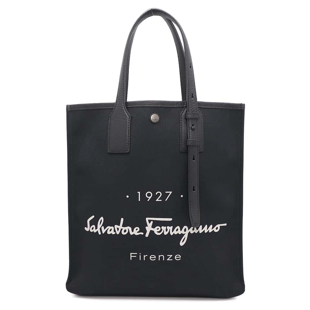 Ferragamo Tote Bag Black240797 Canvas Leather