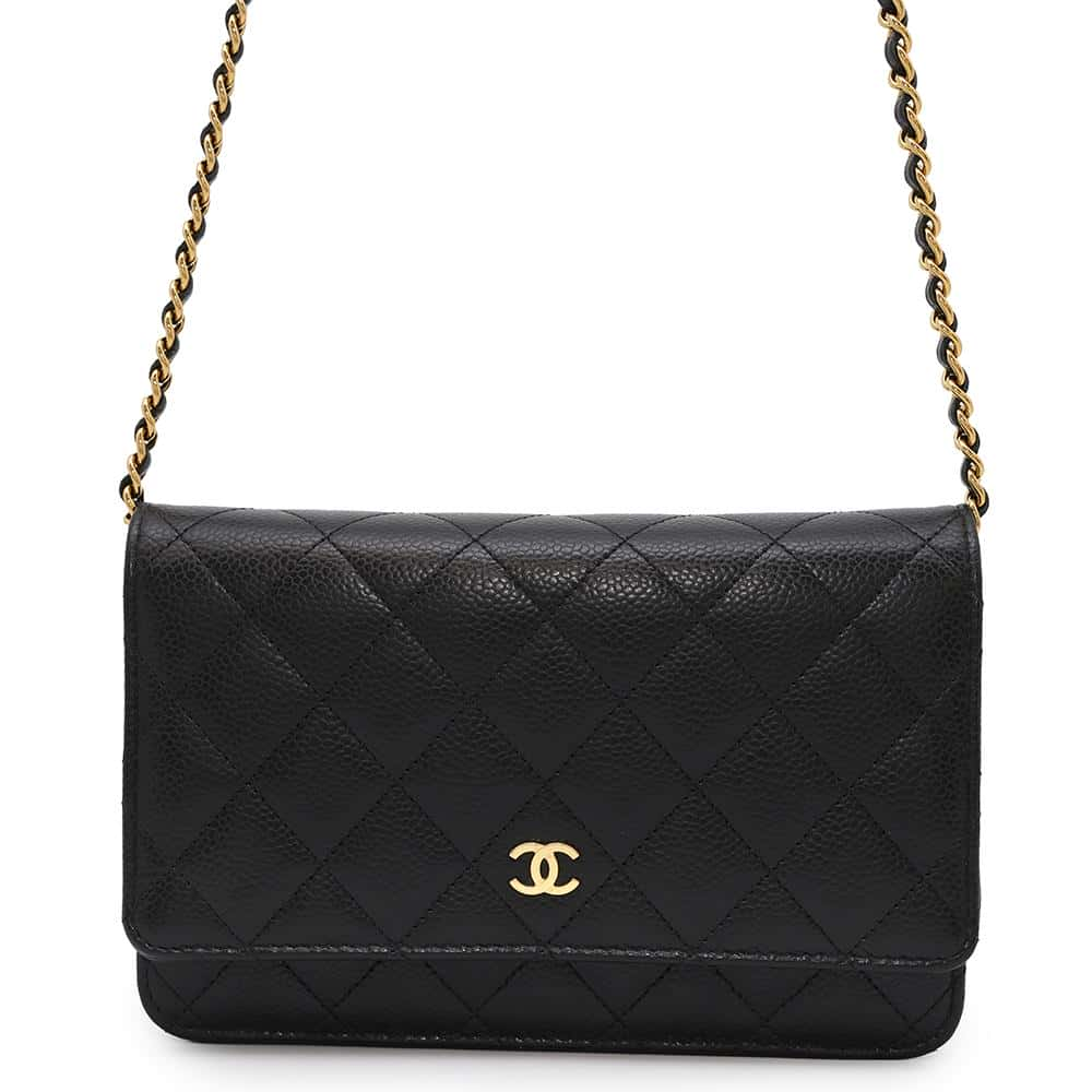 CHANEL Classic Chain Wallet BlackAP0250 Caviar Leather