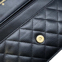 将图像加载到图库查看器中，CHANEL Classic Chain Wallet BlackAP0250 Caviar Leather
