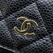 将图像加载到图库查看器中，CHANEL Classic Chain Wallet BlackAP0250 Caviar Leather
