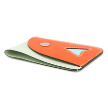 将图像加载到图库查看器中，HERMES Poisson Card Case Orange Minyan/Vert Fizz Chevre Myzore Goatskin
