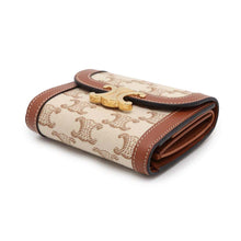 Load image into Gallery viewer, CELINE Triomphe Small Flap Wallet Brown/Beige10D782FCW.01BC Canvas/Leather
