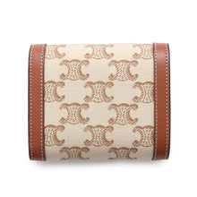 Load image into Gallery viewer, CELINE Triomphe Small Flap Wallet Brown/Beige10D782FCW.01BC Canvas/Leather
