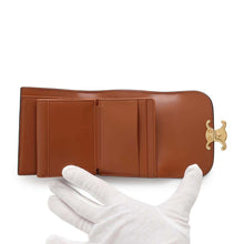 Load image into Gallery viewer, CELINE Triomphe Small Flap Wallet Brown/Beige10D782FCW.01BC Canvas/Leather
