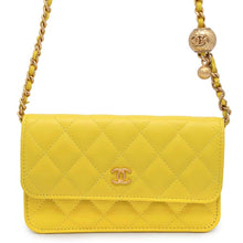 Load image into Gallery viewer, CHANEL Matelasse Cocoball Chain Phone Case YellowAP3071 Lambskin
