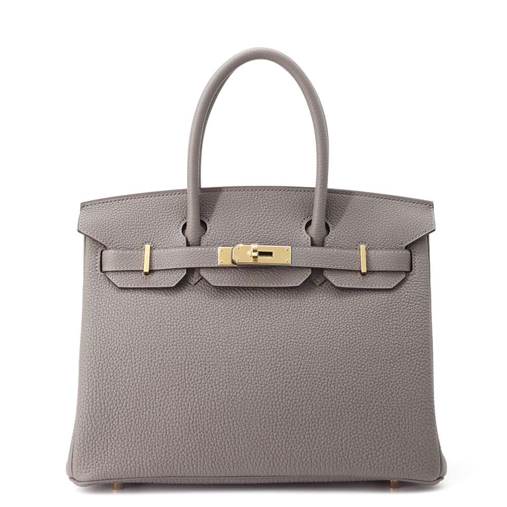 HERMES Birkin Gris Meyer Togo Leather Size 30