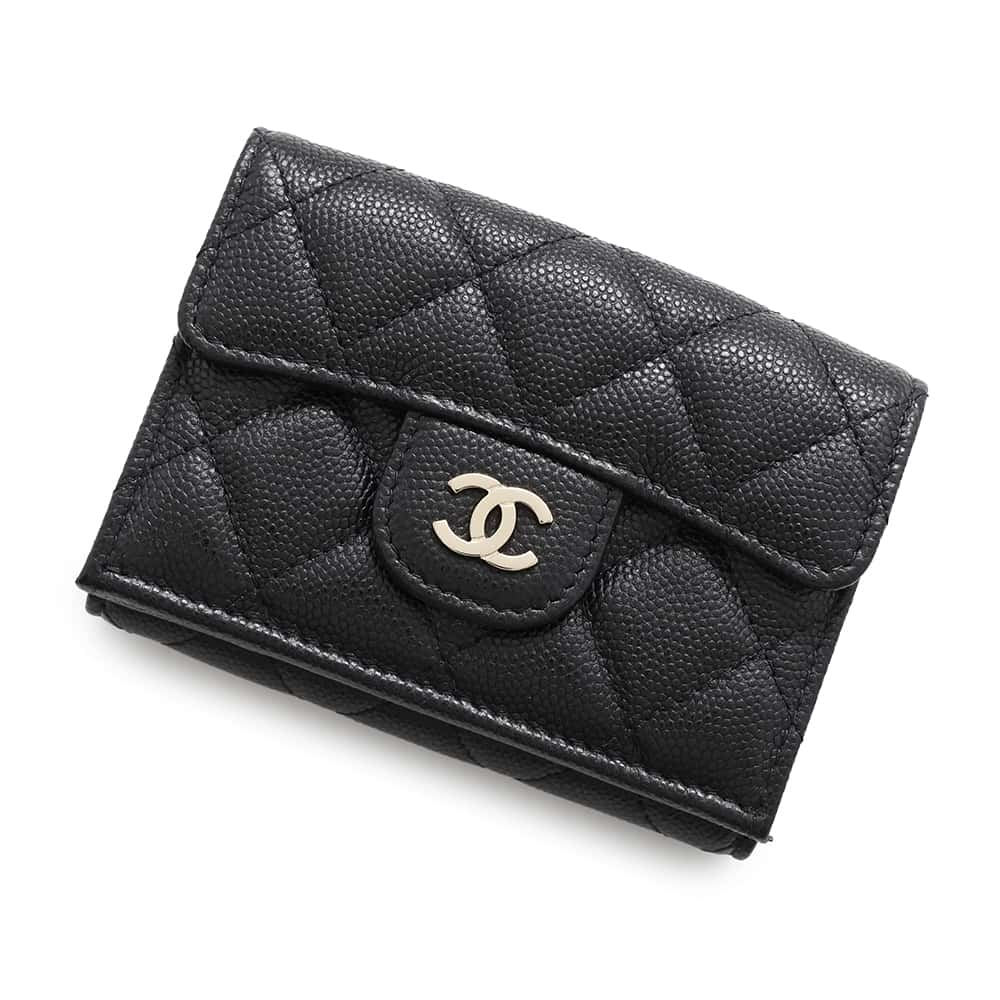 CHANEL Matelasse Classic Small Flap Wallet BlackAP0230 Caviar Leather