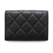 将图像加载到图库查看器中，CHANEL Matelasse Classic Small Flap Wallet BlackAP0230 Caviar Leather
