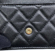 将图像加载到图库查看器中，CHANEL Matelasse Classic Small Flap Wallet BlackAP0230 Caviar Leather
