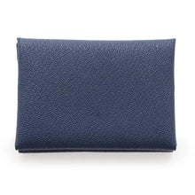 将图像加载到图库查看器中，HERMES Calvi Duo Navy Blue Chevre Myzore Goatskin
