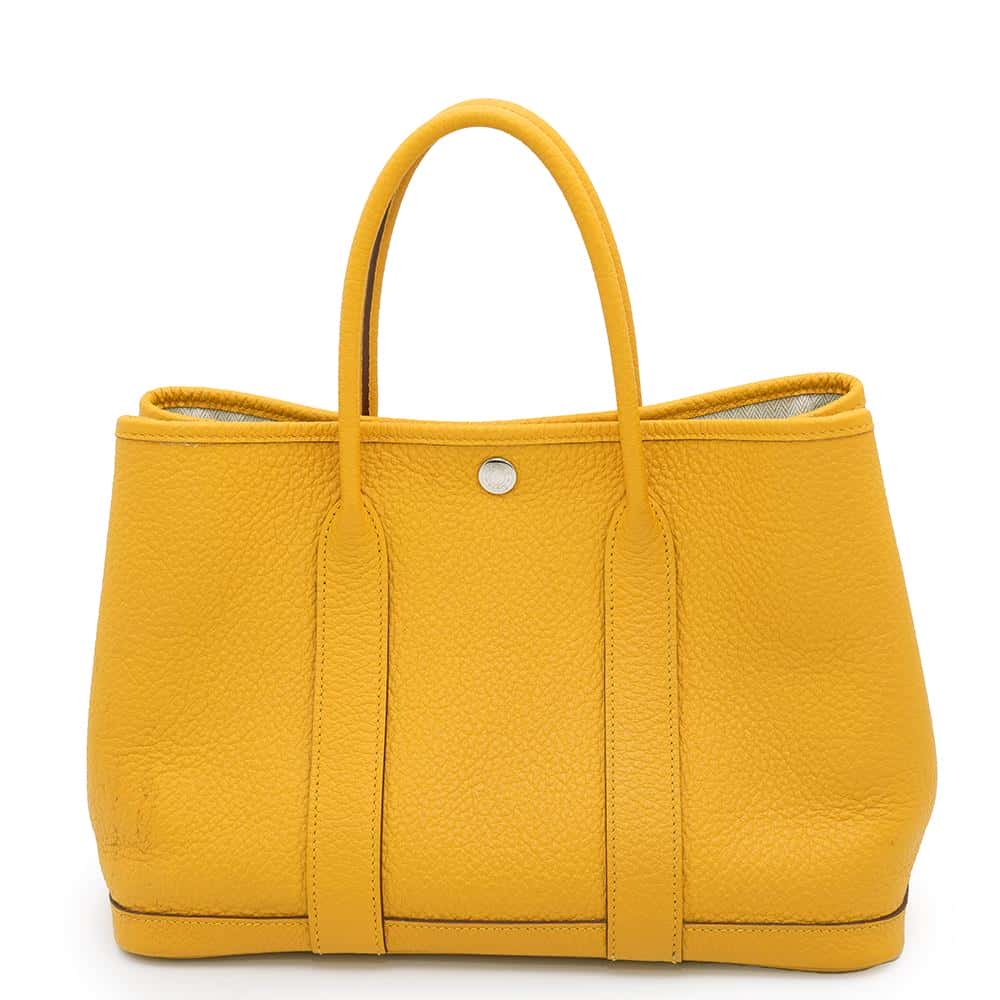 HERMES Garden Party Jaune Ambre Negonda Leather Size TPM