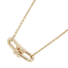 将图像加载到图库查看器中，TIFFANY&amp;Co. Hardware Double Link Pendant Necklace Size Small75060726 18K Pink Gold
