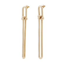 Load image into Gallery viewer, TIFFANY&amp;Co. Hardware Double Long Link Earrings 18K Pink Gold
