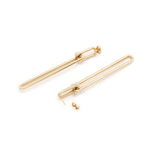 Load image into Gallery viewer, TIFFANY&amp;Co. Hardware Double Long Link Earrings 18K Pink Gold
