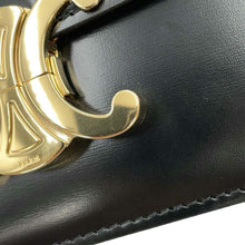 Load image into Gallery viewer, CELINE Teen Triomphe Shoulder Bag Black188423 Shiny Calf Leather
