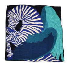 将图像加载到图库查看器中，HERMES Carre Geant ZEBRA PEGASUS Zebra Pegasus Size 140 Black/Blue/Green Cashmere65%Silk35%
