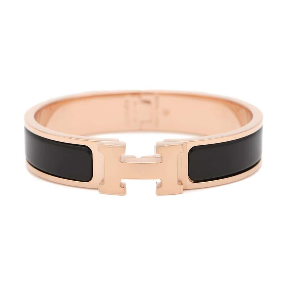 HERMES Clic H Clic Crack PM Black Metal Enamel