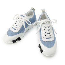 将图像加载到图库查看器中，HERMES Sneakers 《Bouncing》 Blue/WhiteH251100Z Denim Leather Size 37.5
