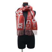 Load image into Gallery viewer, HERMES Casaque Key Collection Rouge H/Gris・Cine Clair Cashmere 100%
