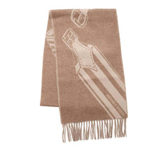 Load image into Gallery viewer, HERMES Scarf Sangle en Zigzag Marron Grasset/CraieH394808T Cashmere100%
