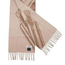 Load image into Gallery viewer, HERMES Scarf Sangle en Zigzag Marron Grasset/CraieH394808T Cashmere100%
