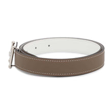 Load image into Gallery viewer, HERMES Belt Buckle &quot;Mole H&quot; &amp; Leather Belt (Kit) 24 Size 75 Etoupe/White Swift Leather Epsom
