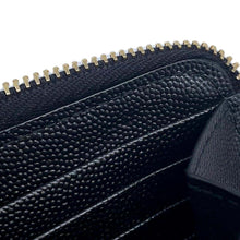 Load image into Gallery viewer, SAINT LAURENT PARIS V Stitch Zip Around Long Wallet Black358094 Leather
