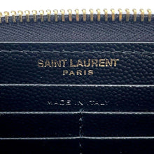 Load image into Gallery viewer, SAINT LAURENT PARIS V Stitch Zip Around Long Wallet Black358094 Leather
