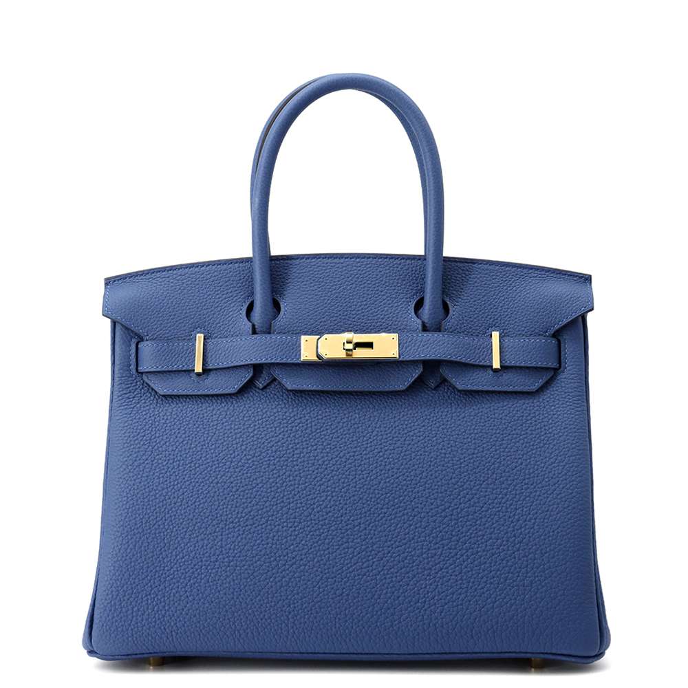 HERMES Birkin Blue Tie Togo Leather Size 30