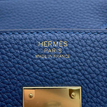 将图像加载到图库查看器中，HERMES Birkin Blue Tie Togo Leather Size 30
