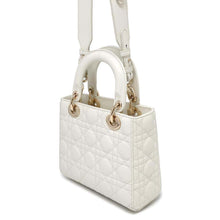 将图像加载到图库查看器中，Dior Lady Dior MY ABCDIOR 2wayHandbag WhiteM0538OCAL Lambskin Size Small
