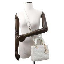 将图像加载到图库查看器中，Dior Lady Dior MY ABCDIOR 2wayHandbag WhiteM0538OCAL Lambskin Size Small
