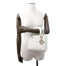 将图像加载到图库查看器中，Dior Lady Dior MY ABCDIOR 2wayHandbag WhiteM0538OCAL Lambskin Size Small
