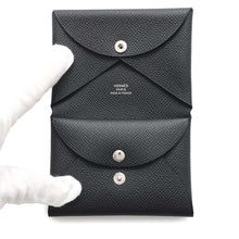 将图像加载到图库查看器中，HERMES Calvi Duo Black Epsom
