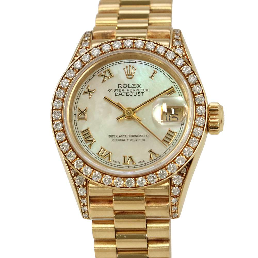 ROLEX Lady-Datejust W26mm 18K Yellow Gold White Shell Dial69158NR