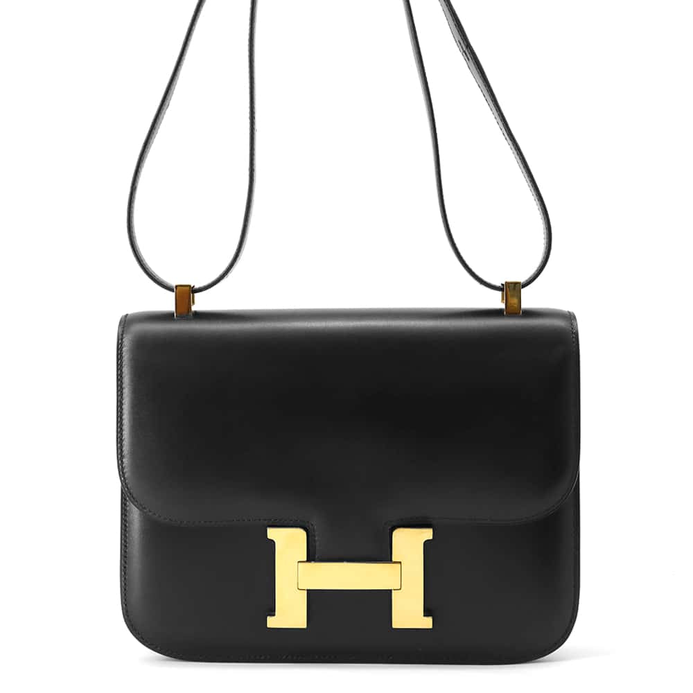 HERMES Constance Black Box Calf Leather Size 23