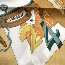 Load image into Gallery viewer, HERMES Scarf Carre &quot;Mystery at No. 24&quot; Size 90 Camel/Vert/BlancH004106S 08 Silk 100%
