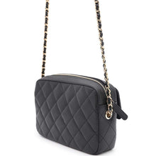 Load image into Gallery viewer, CHANEL Matelasse ChainClutch Shoulder Bag 25 model Black Caviar Leather Size 6.7&quot;
