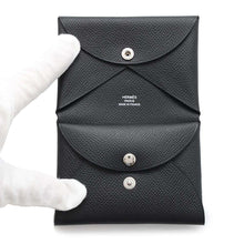 将图像加载到图库查看器中，HERMES Calvi Duo Black Epsom
