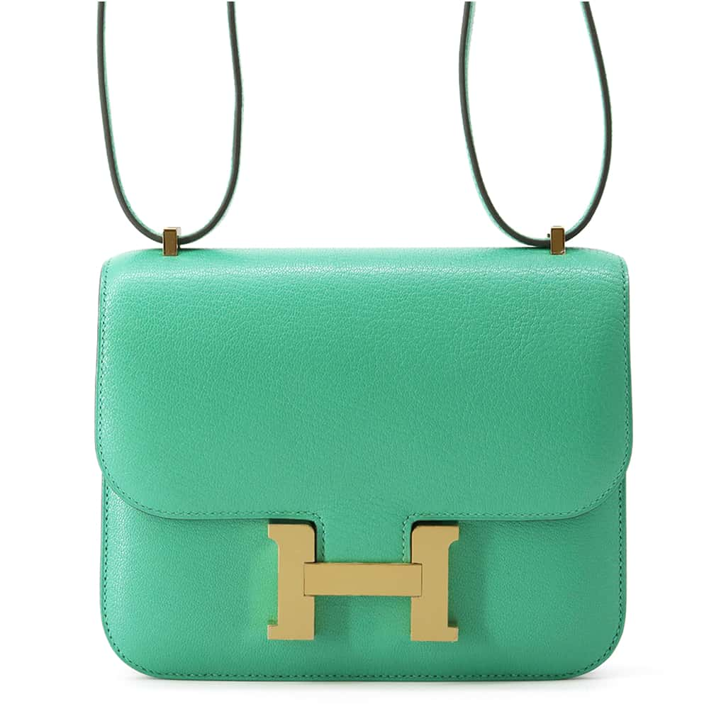 HERMES Constance3 Miroir Menthe Chevre Myzore Goatskin Size Mini