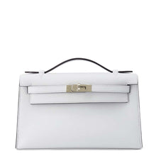 将图像加载到图库查看器中，HERMES PochetteKelly Gri Platinum Swift Leather
