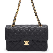 Load image into Gallery viewer, CHANEL Matelasse W-Flap W-Chain Shoulder Bag BlackA01113 Caviar Leather Size 23
