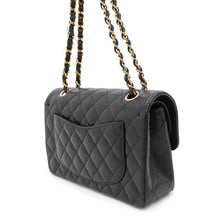 Load image into Gallery viewer, CHANEL Matelasse W-Flap W-Chain Shoulder Bag BlackA01113 Caviar Leather Size 23
