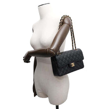 Load image into Gallery viewer, CHANEL Matelasse W-Flap W-Chain Shoulder Bag BlackA01113 Caviar Leather Size 23
